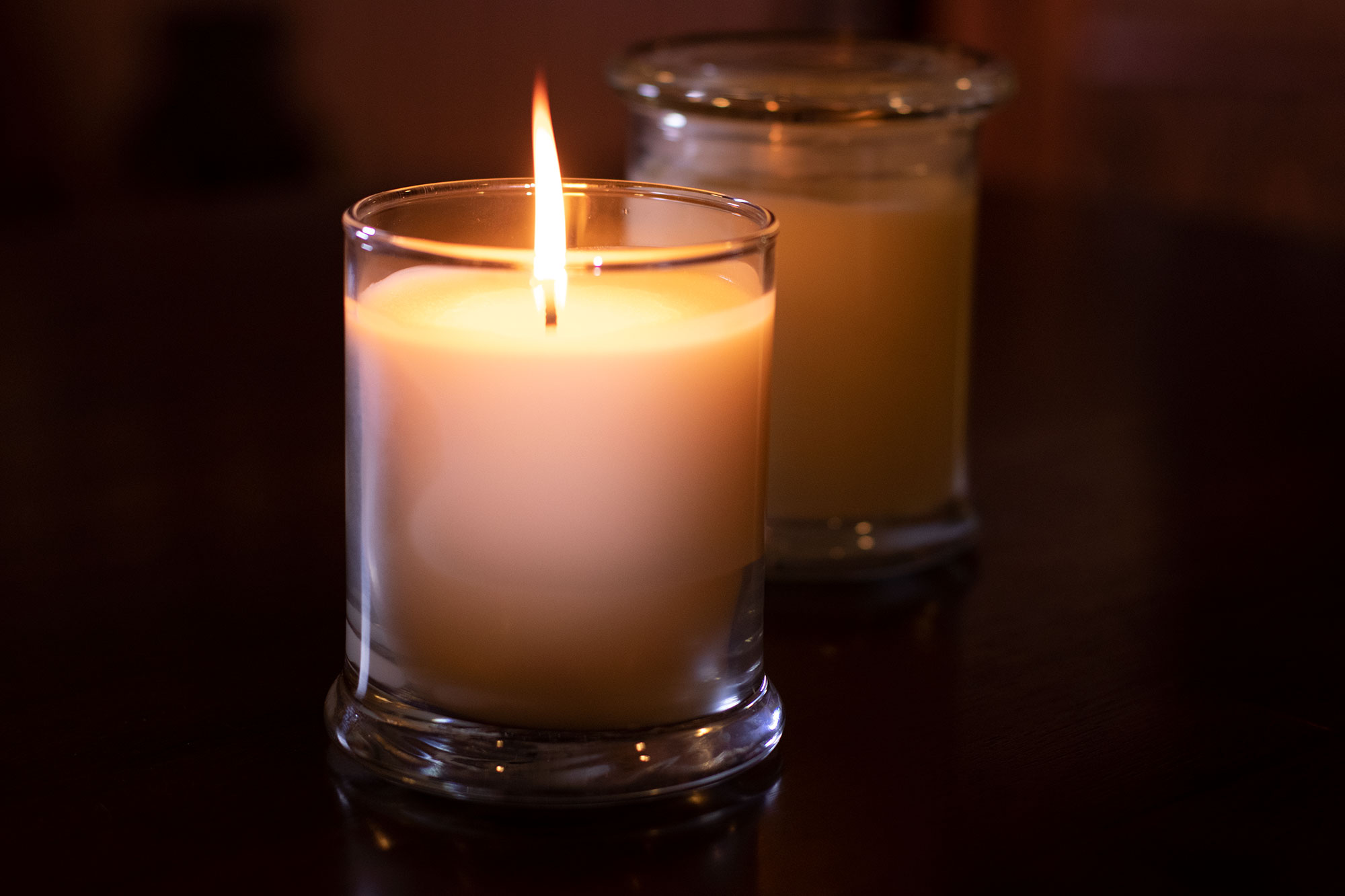 Natural soy candle in a medium 8.5 oz jar. Good Earth Candle Company, goodearthcandle.com.